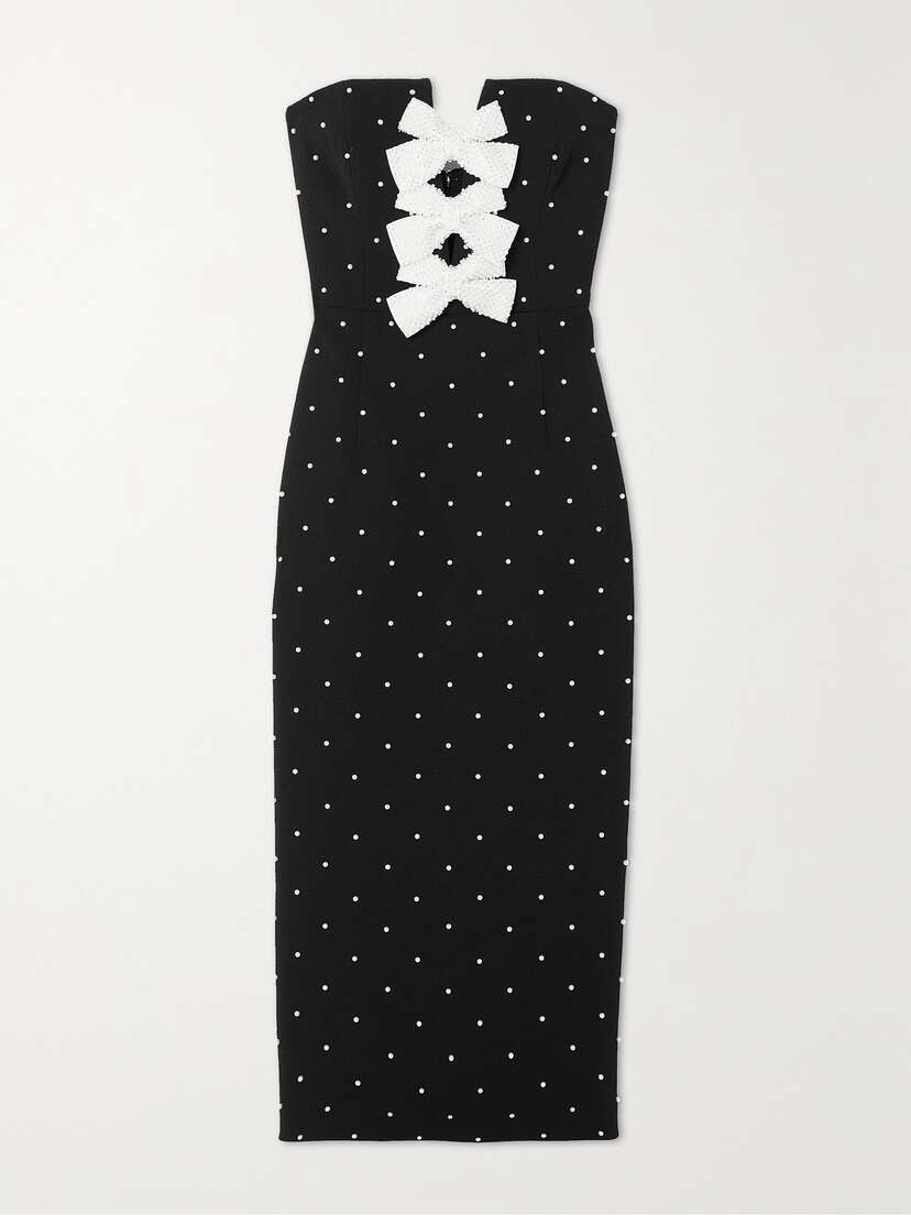 Rebecca Vallance Veronica Strapless Faux Pearl-embellished Cady Dress - - UK 14