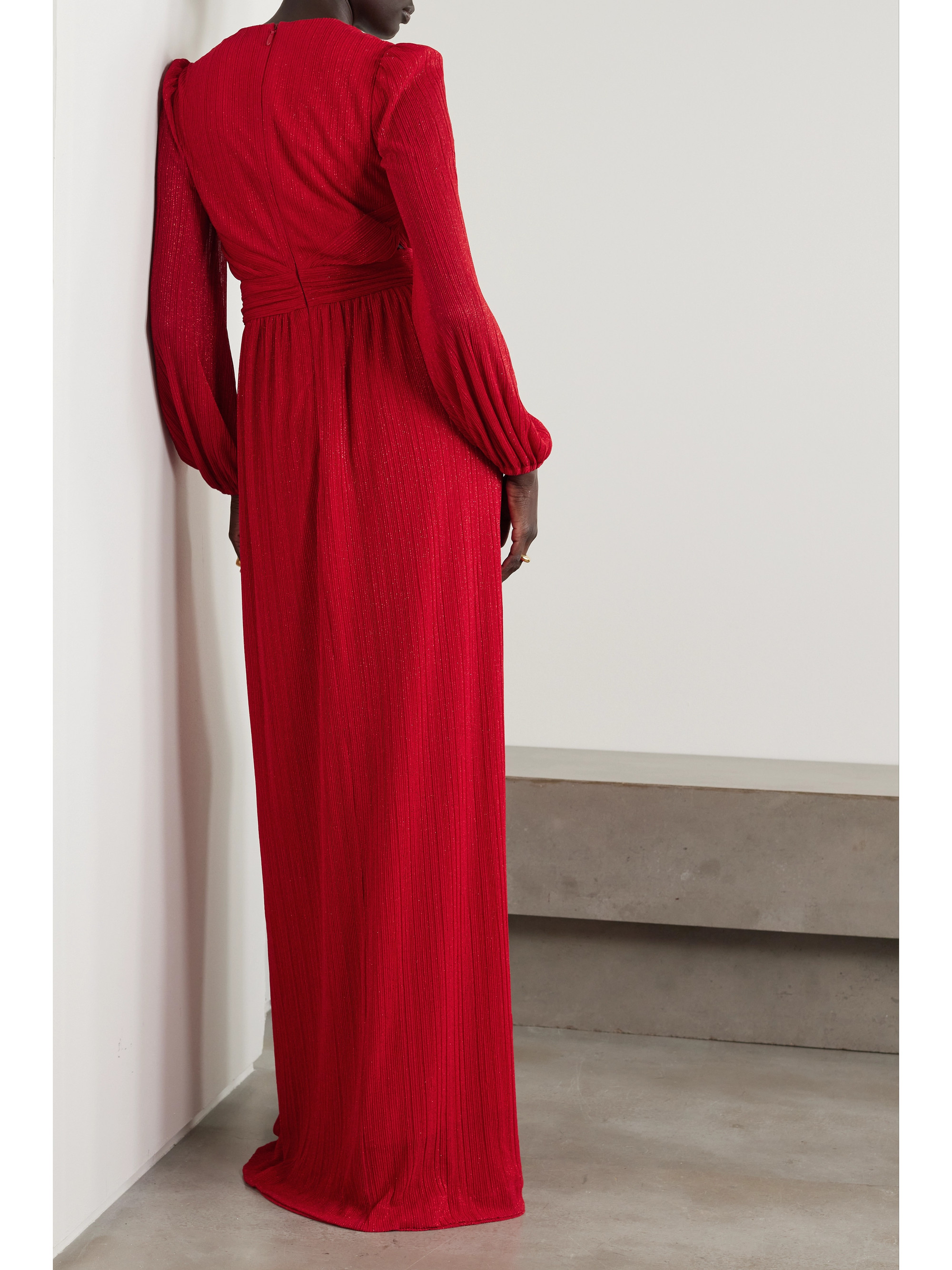 Rebecca Vallance Samantha cutout glittered recycled plissé-tulle gown