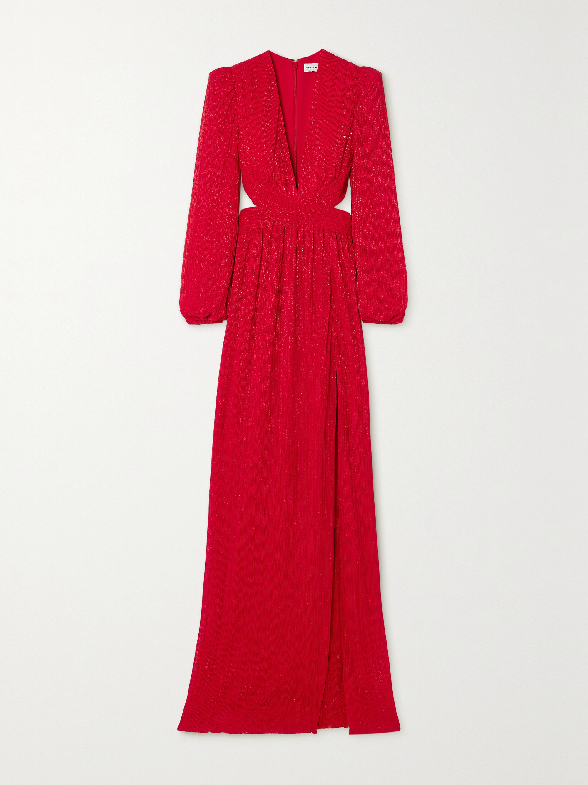 Rebecca Vallance Samantha cutout glittered recycled plissé-tulle gown