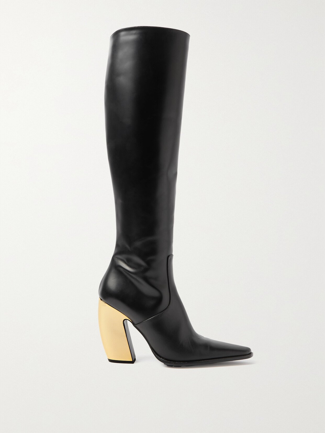 Bottega Veneta Tex Leather Knee-high Boots In Black