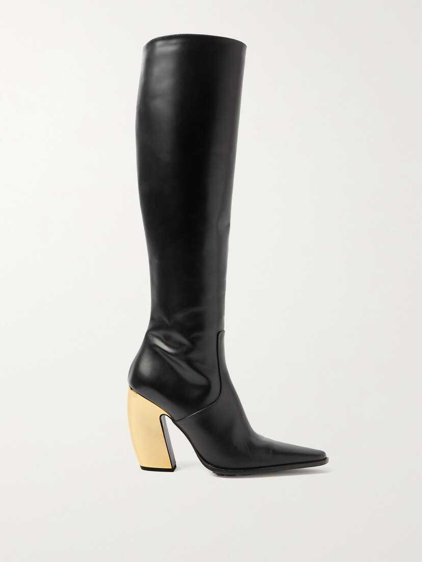 Bottega Veneta Tex Leather Knee Boots - EU 41.5