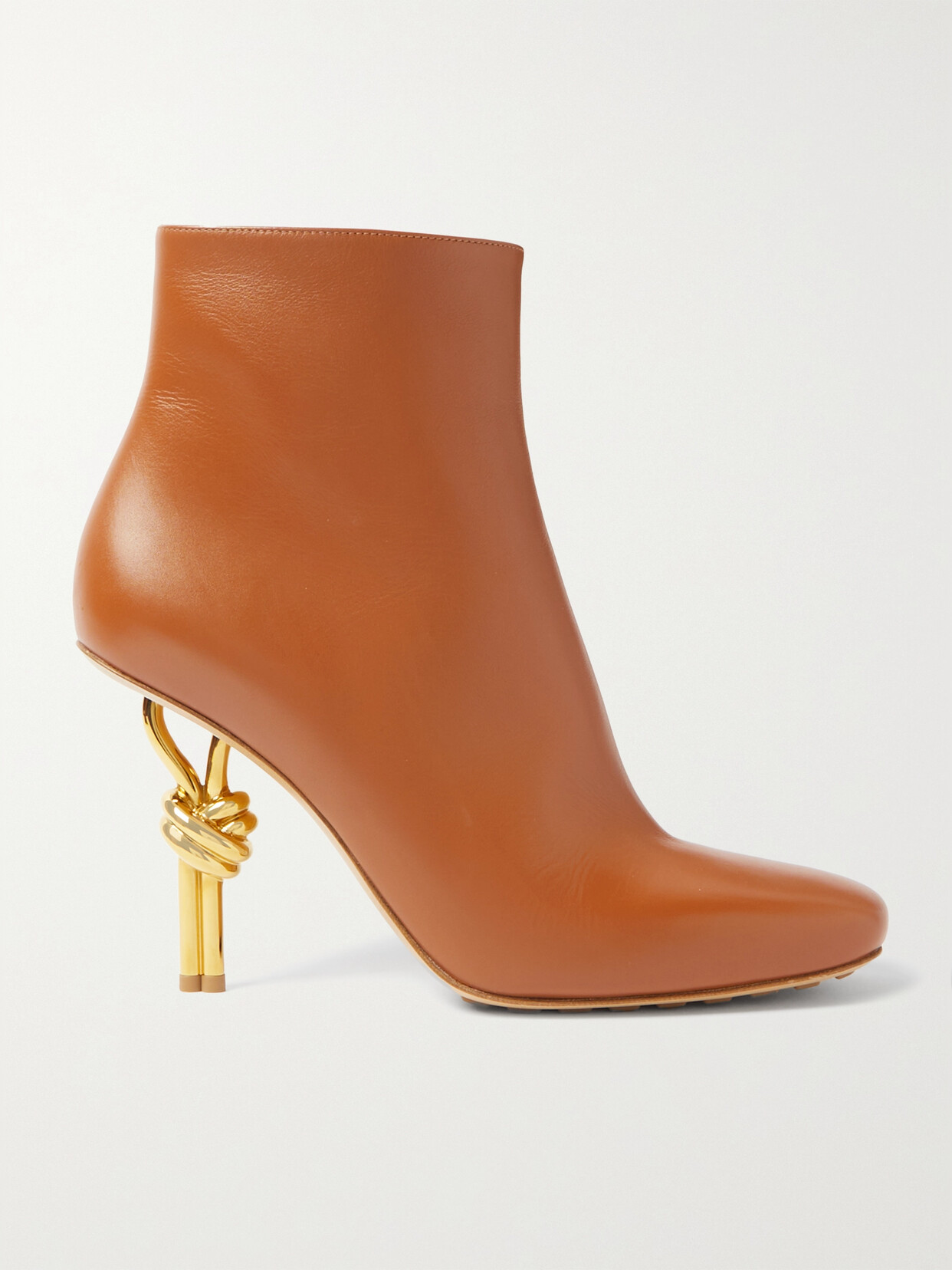 Bottega Veneta - Knot Leather Ankle Boots - Brown
