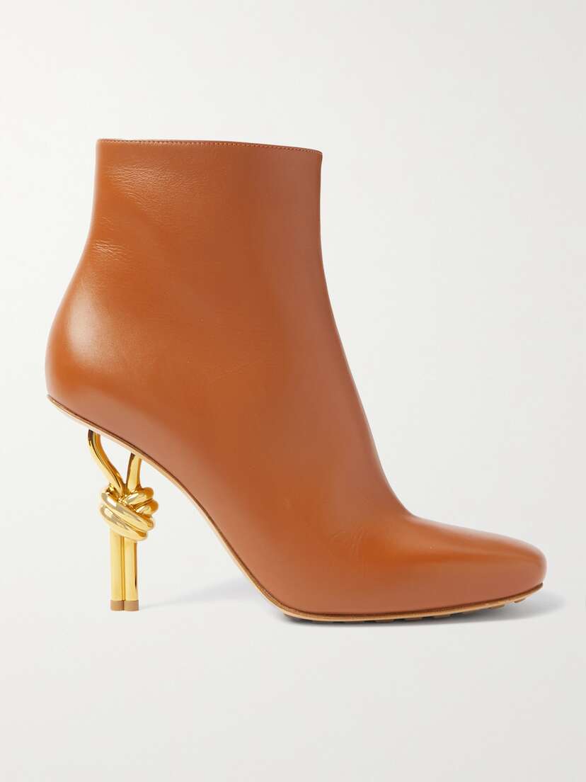 Bottega Veneta Knot Leather Ankle Boots
