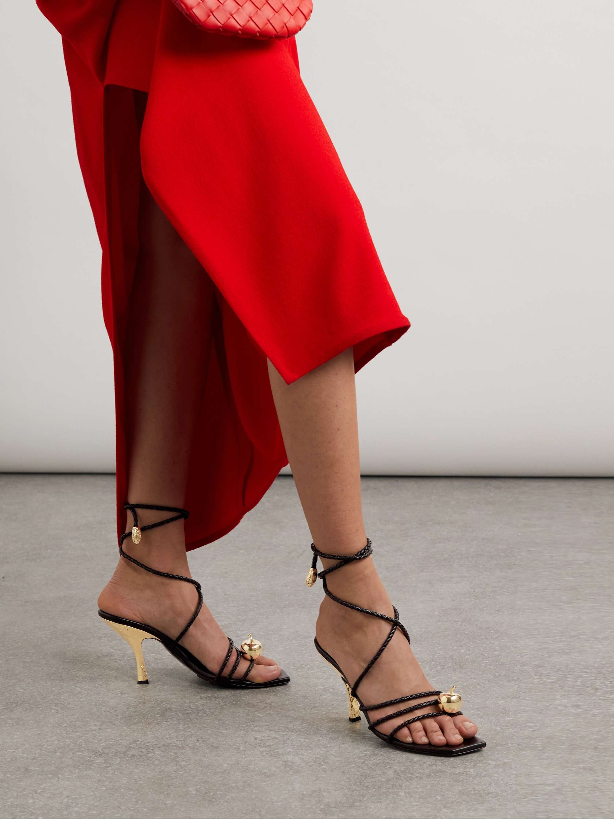 BOTTEGA VENETA Adam embellished intrecciato leather sandals BOTTEGA VENETA Adam embellished intrecciato leather sandals