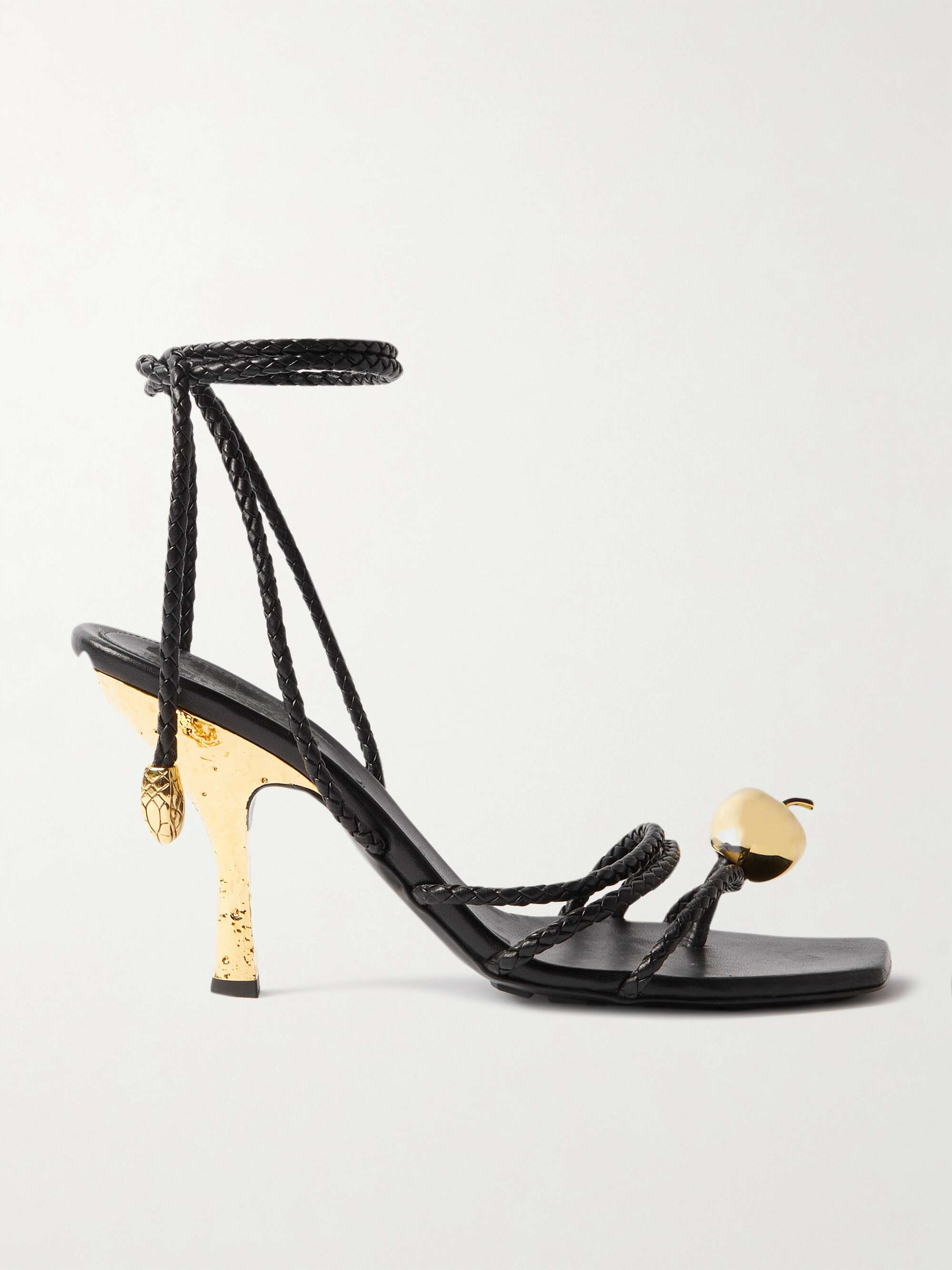 BOTTEGA VENETA Adam embellished intrecciato leather sandals BOTTEGA VENETA Adam embellished intrecciato leather sandals
