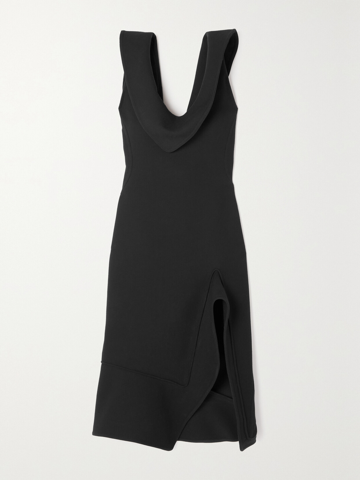 Bottega Veneta - Draped Asymmetric Twill Dress - Black