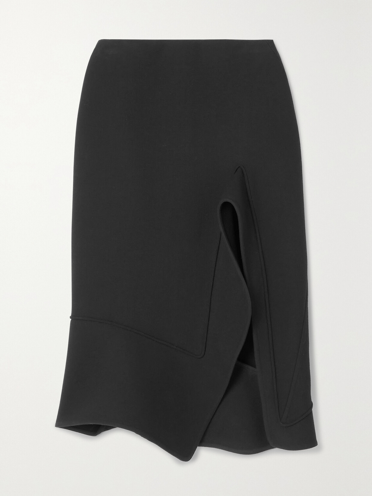 Shop Bottega Veneta Asymmetric Ruffled Twill Skirt In Black