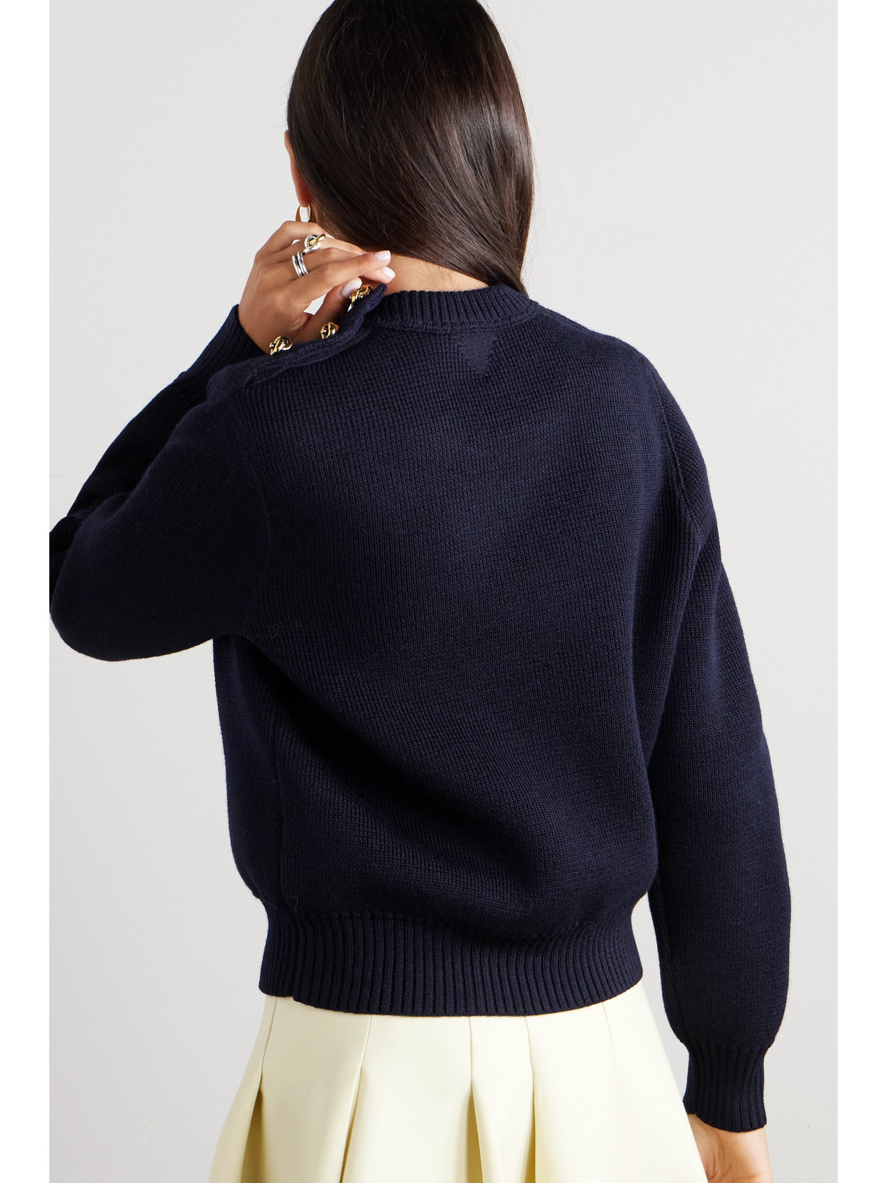Bottega Veneta Ribbed-knit Wool Sweater In Blue
