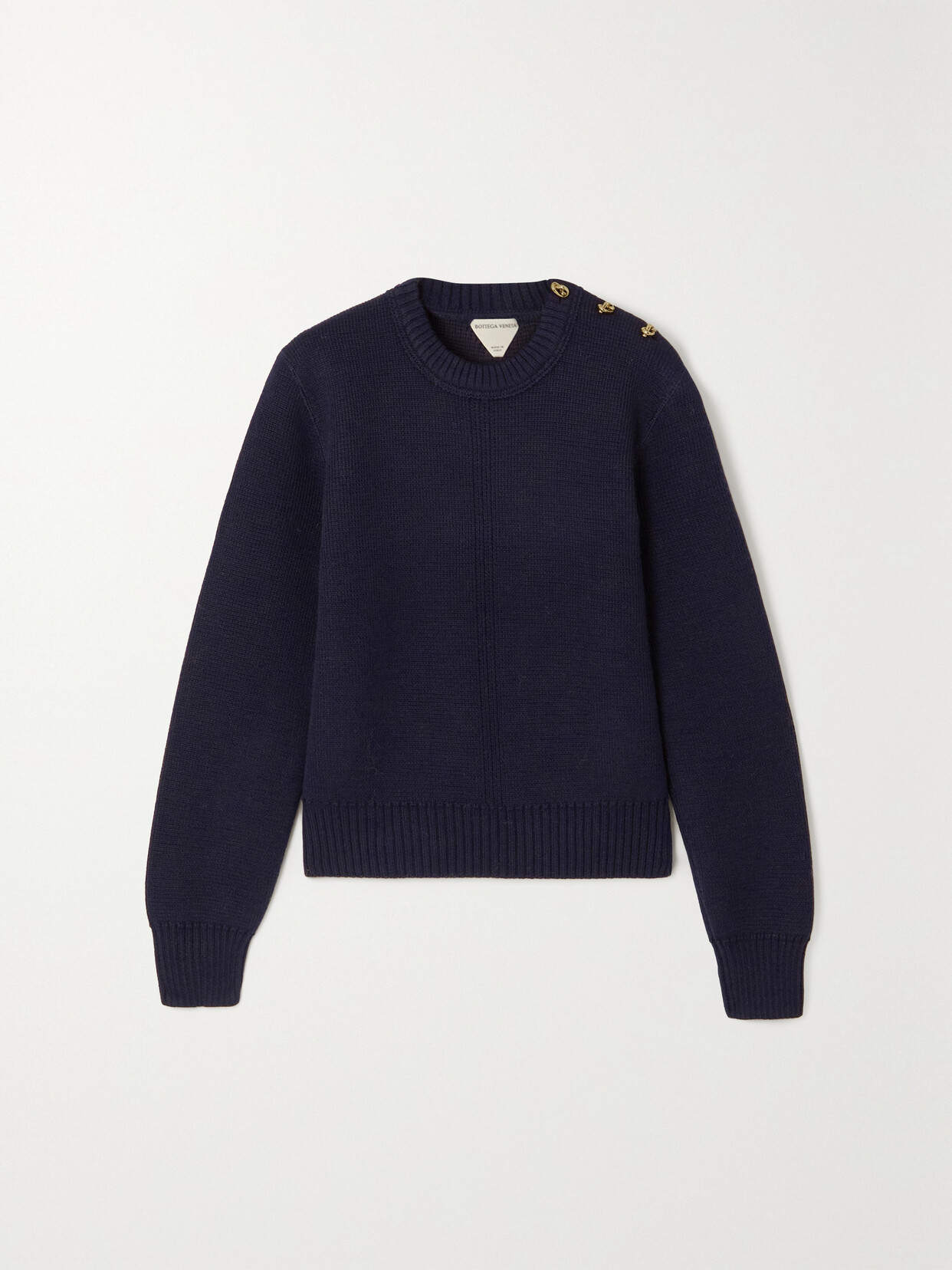 Shop Bottega Veneta Ribbed-knit Wool Sweater In Blue