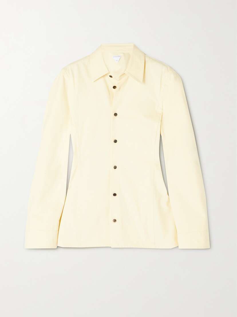 Bottega Veneta Layered Grain De Poudre Cotton Shirt