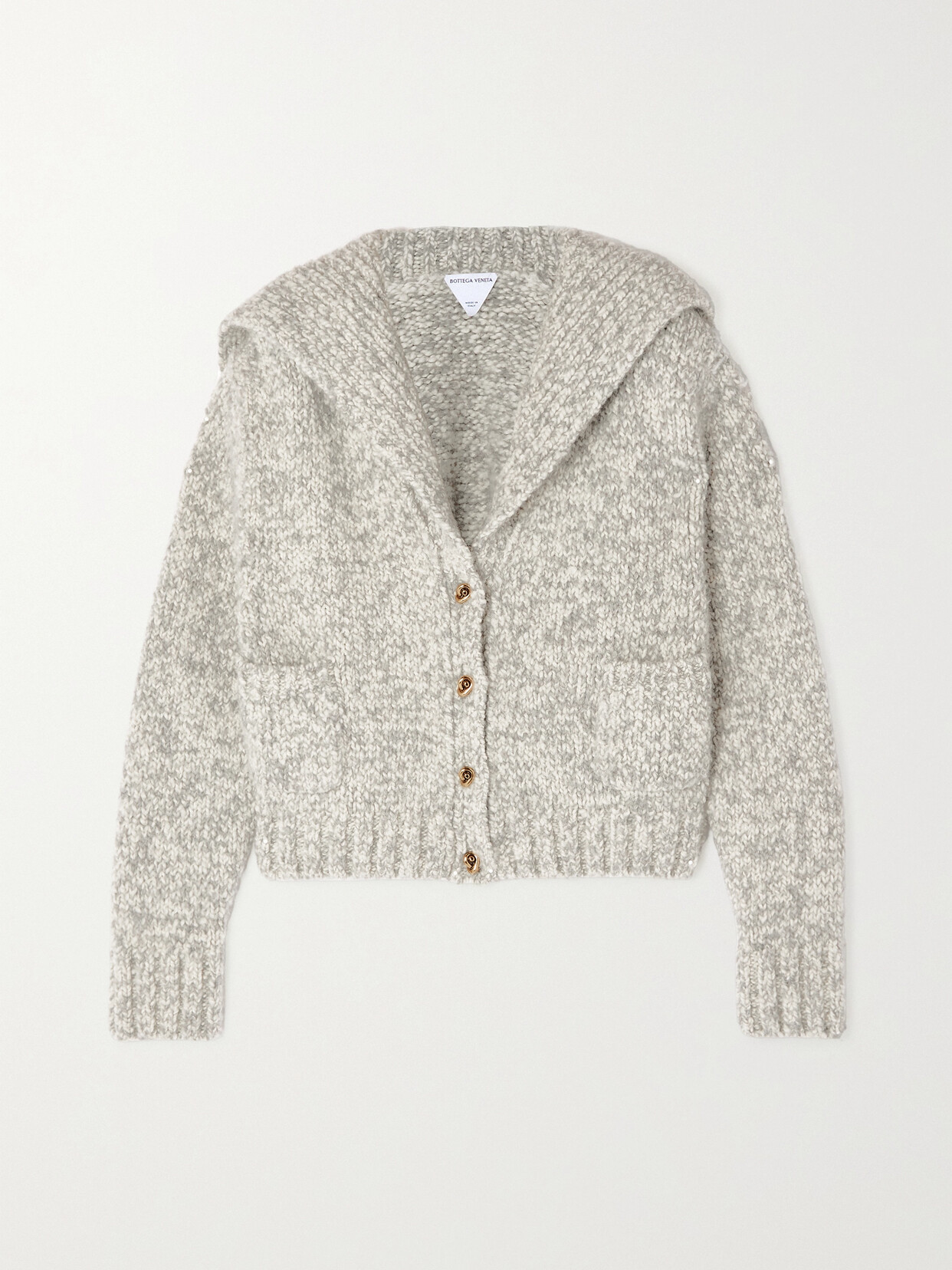 Shop Bottega Veneta Alpaca-blend Cardigan In Gray