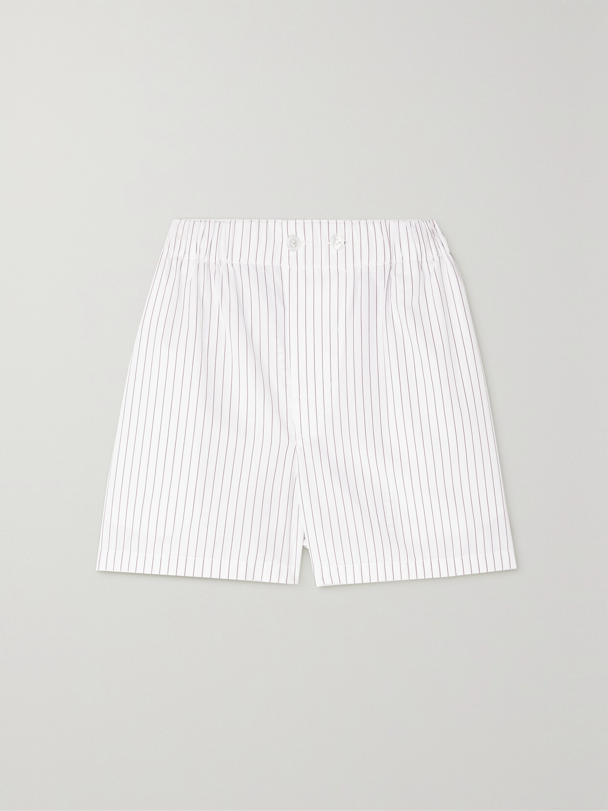 Bottega Veneta - Pinstriped Cotton-poplin Shorts - White