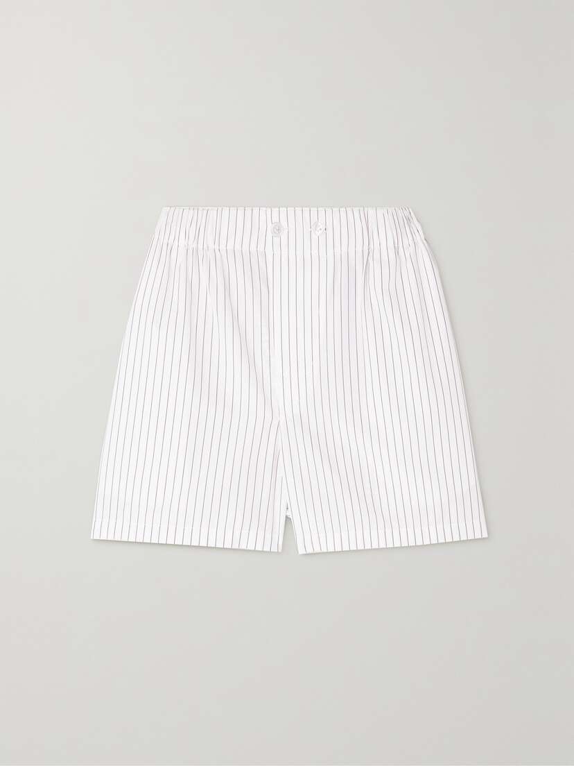 Bottega Veneta Pinstriped Cotton-poplin Shorts