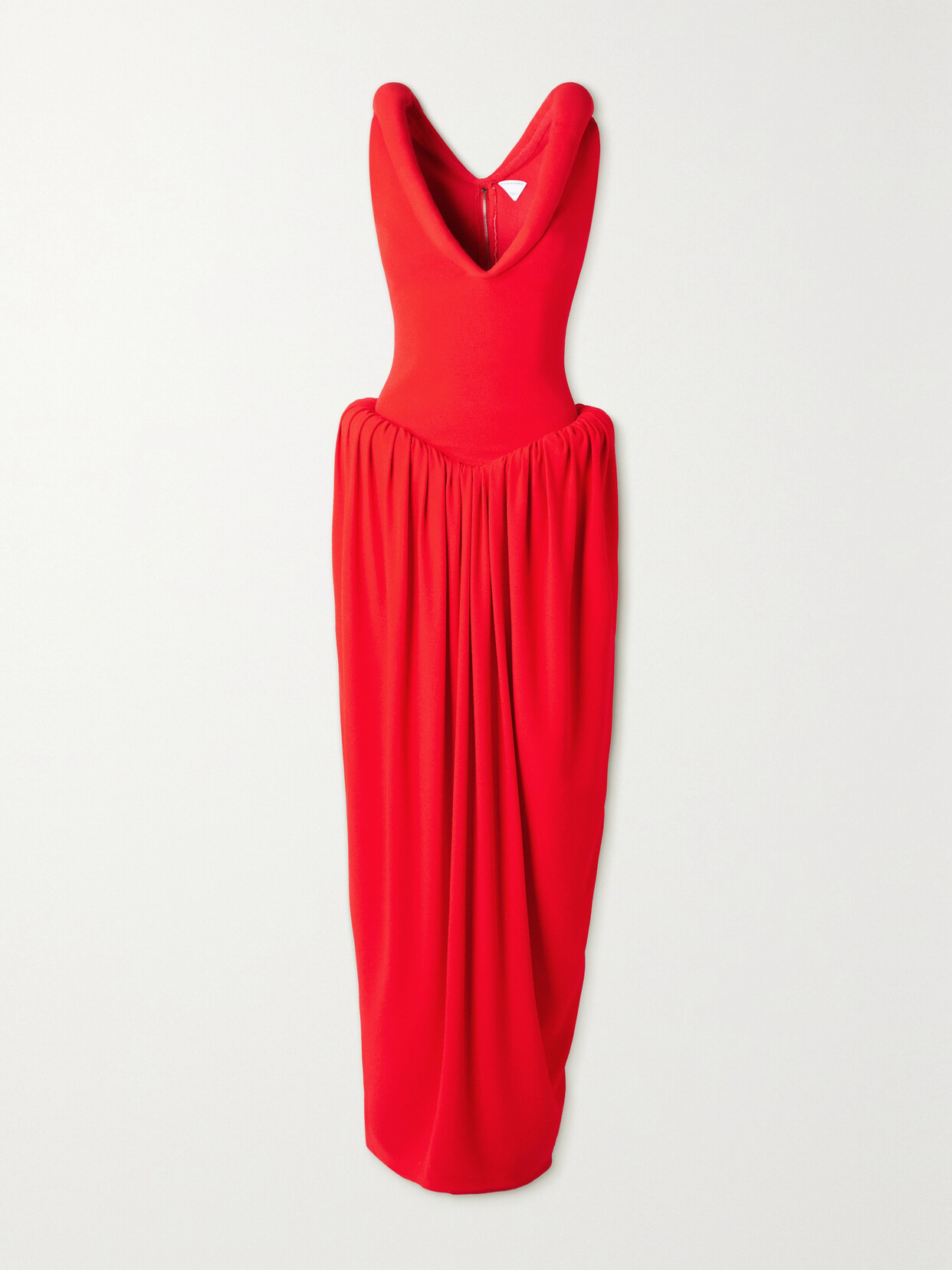 Bottega Veneta Gathered Bouclé Maxi Dress In Red