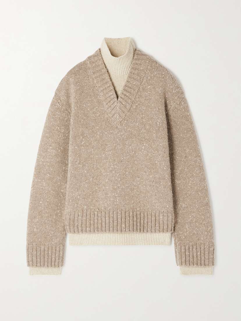 Bottega Veneta Layered Wool-blend Turtleneck Sweater