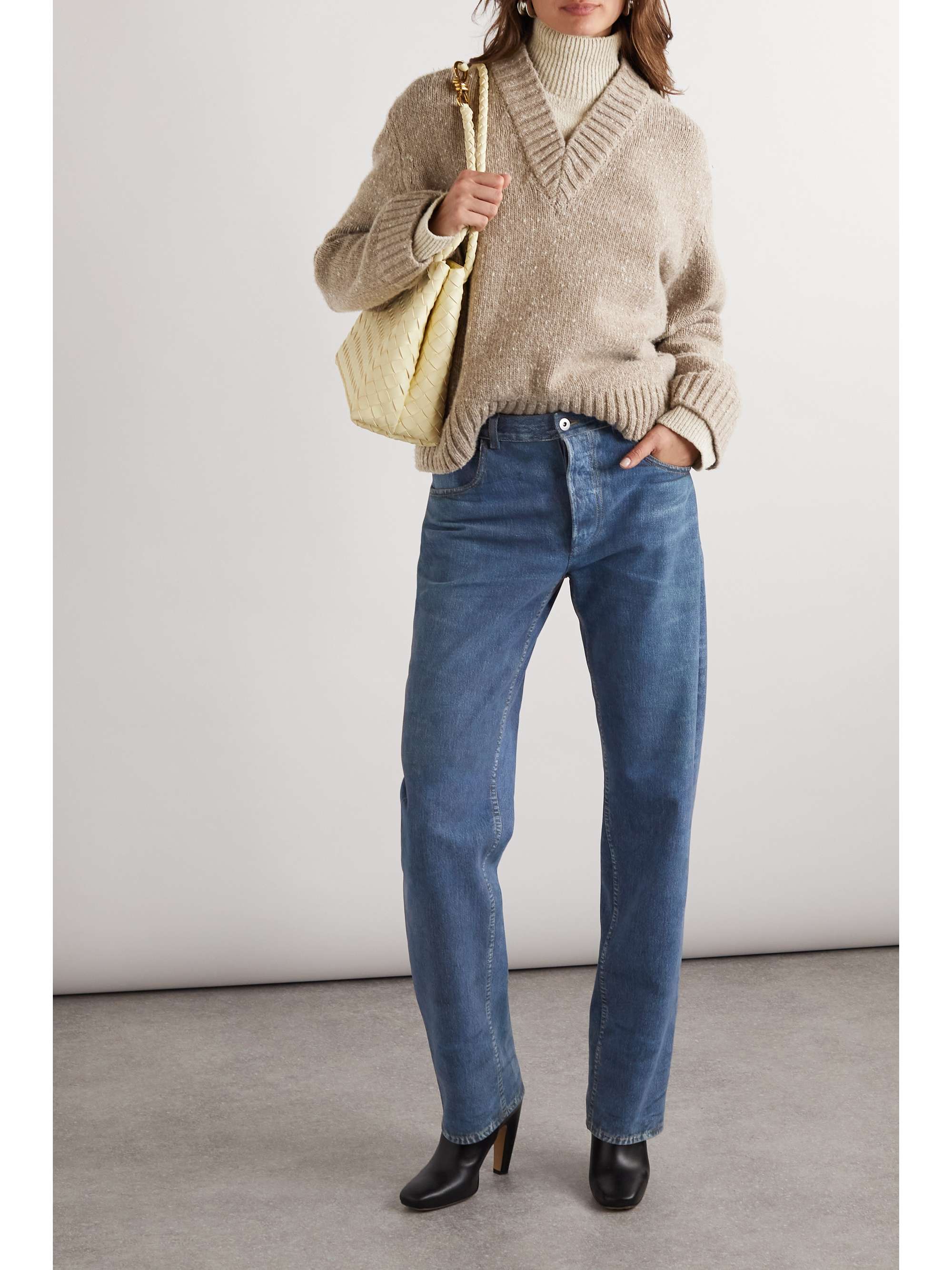 BOTTEGA VENETA Layered wool-blend turtleneck sweater | NET-A-PORTER