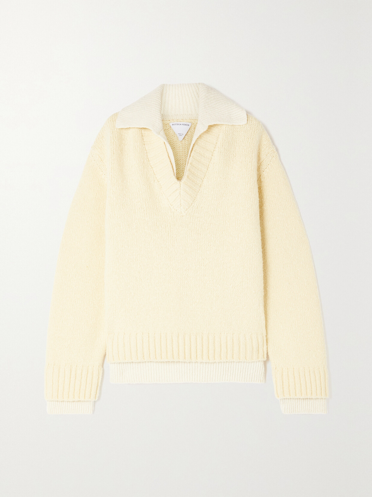 Bottega Veneta Layered Wool Sweater In White