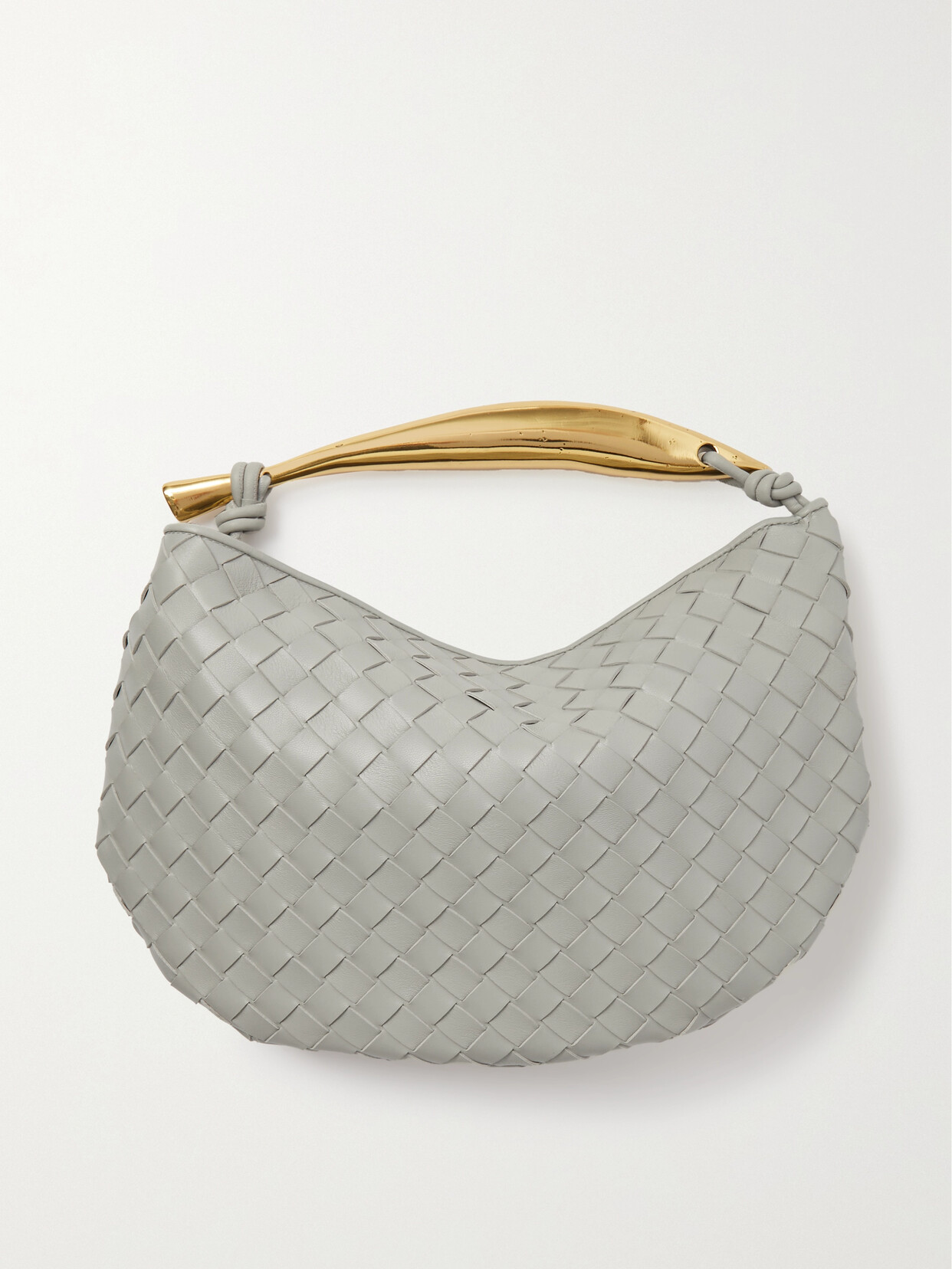 Shop Bottega Veneta Sardine Small Intrecciato Leather Tote In Gray