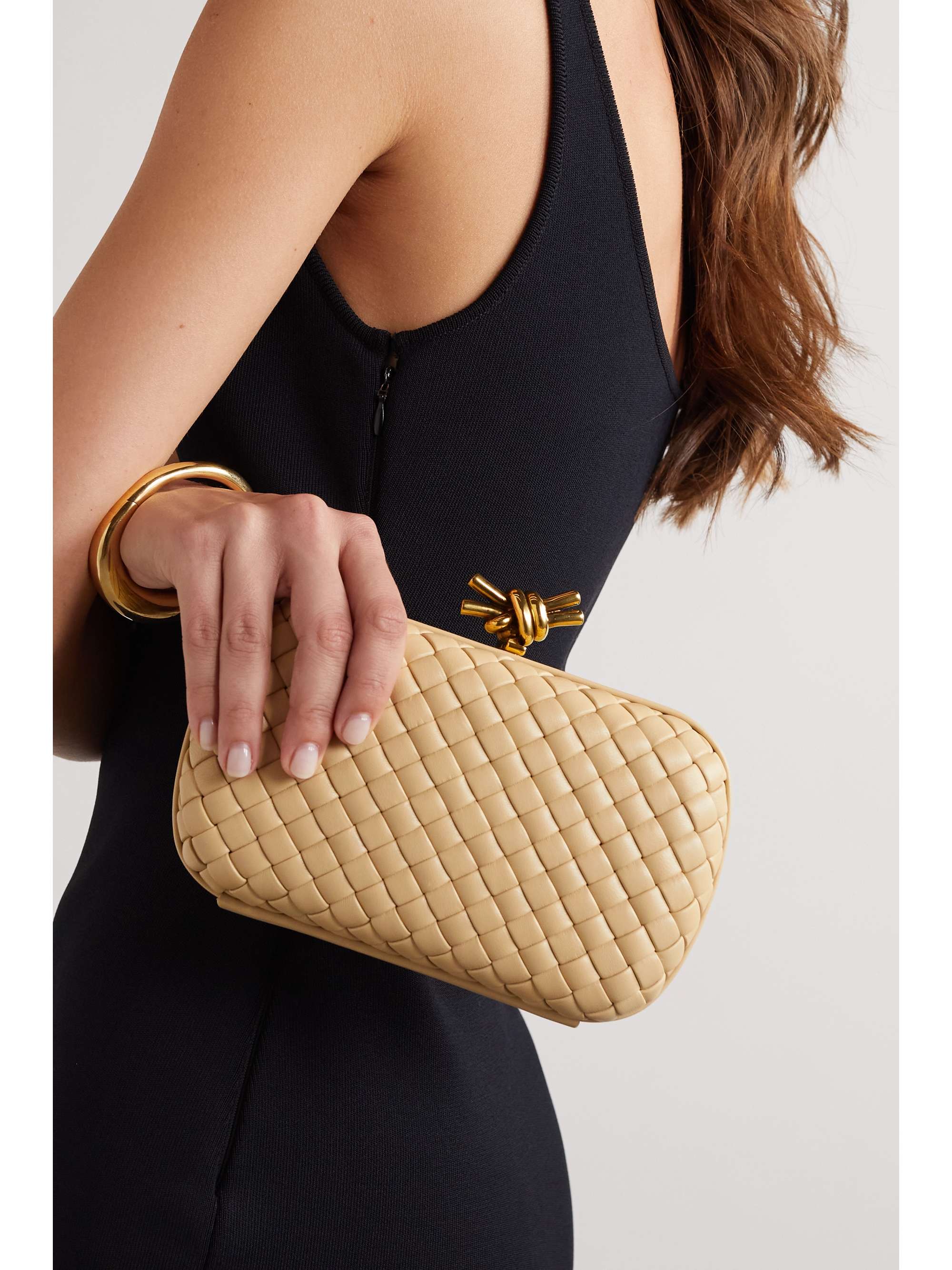 Bottega Veneta - Knot Padded Intrecciato Leather Clutch - Neutrals - One Size - Net A Porter