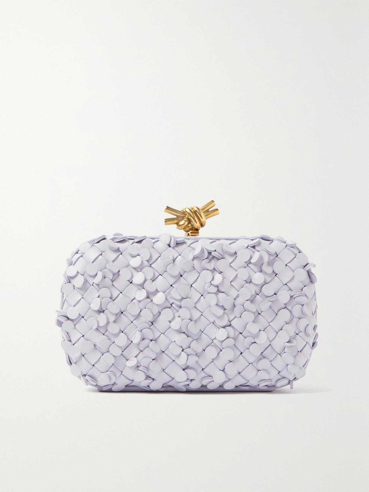 Bottega Veneta - Knot Intrecciato Leather Clutch - Silver