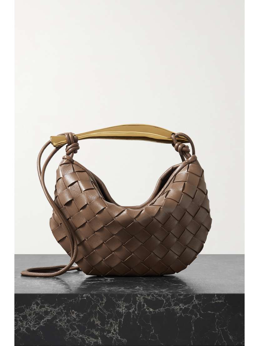 Bottega Veneta Sardine Mini Intrecciato Leather Shoulder Bag