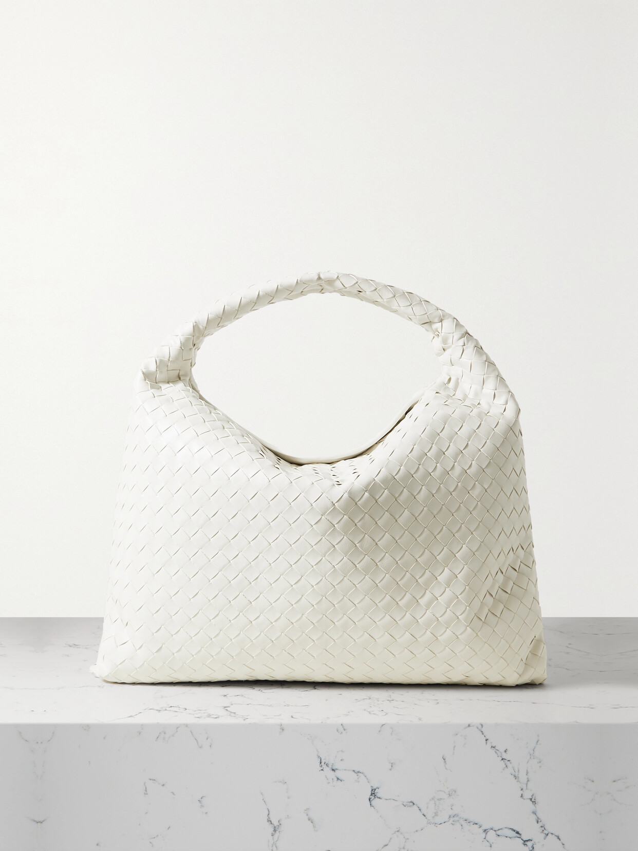 Bottega Veneta Intrecciato Leather Tote In White