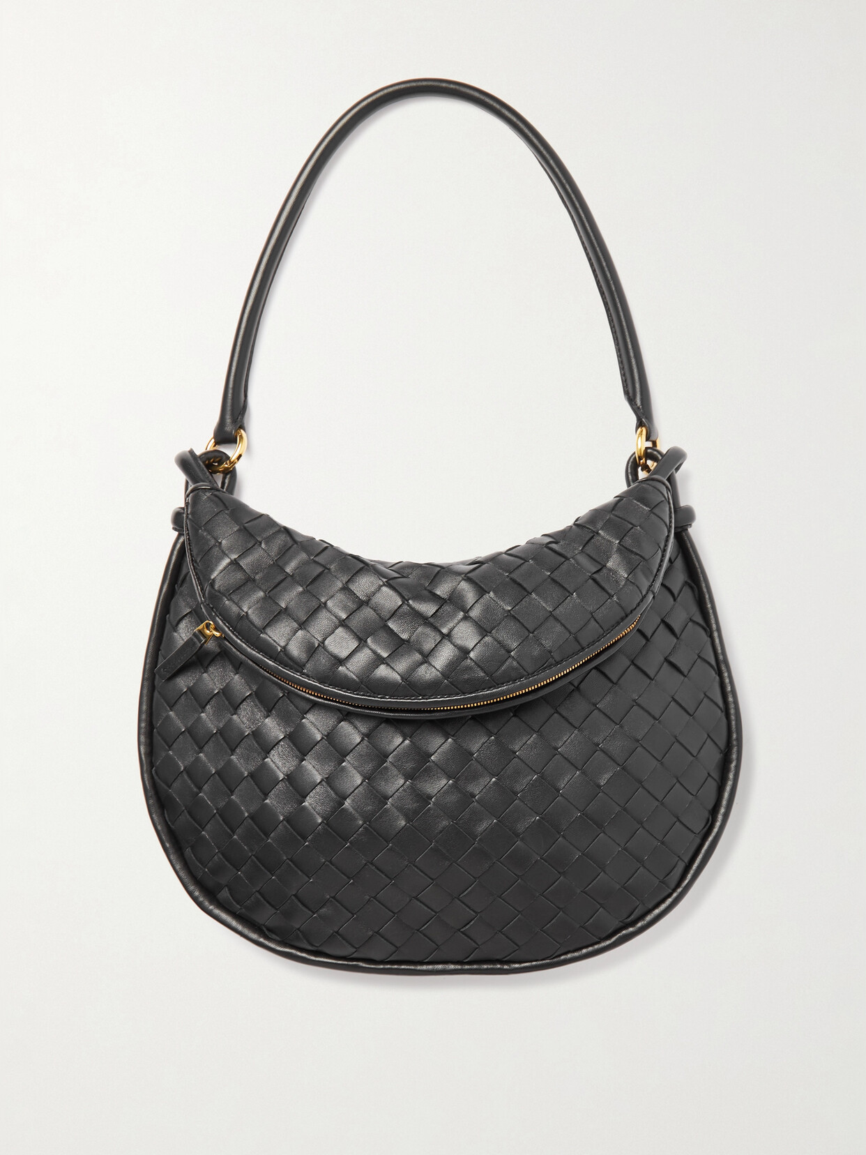 Bottega Veneta - Gemelli Medium Intrecciato Leather Shoulder Bag - Black