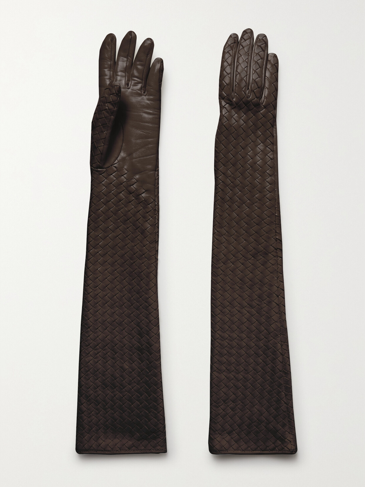 Bottega Veneta Intrecciato Leather Gloves - Brown