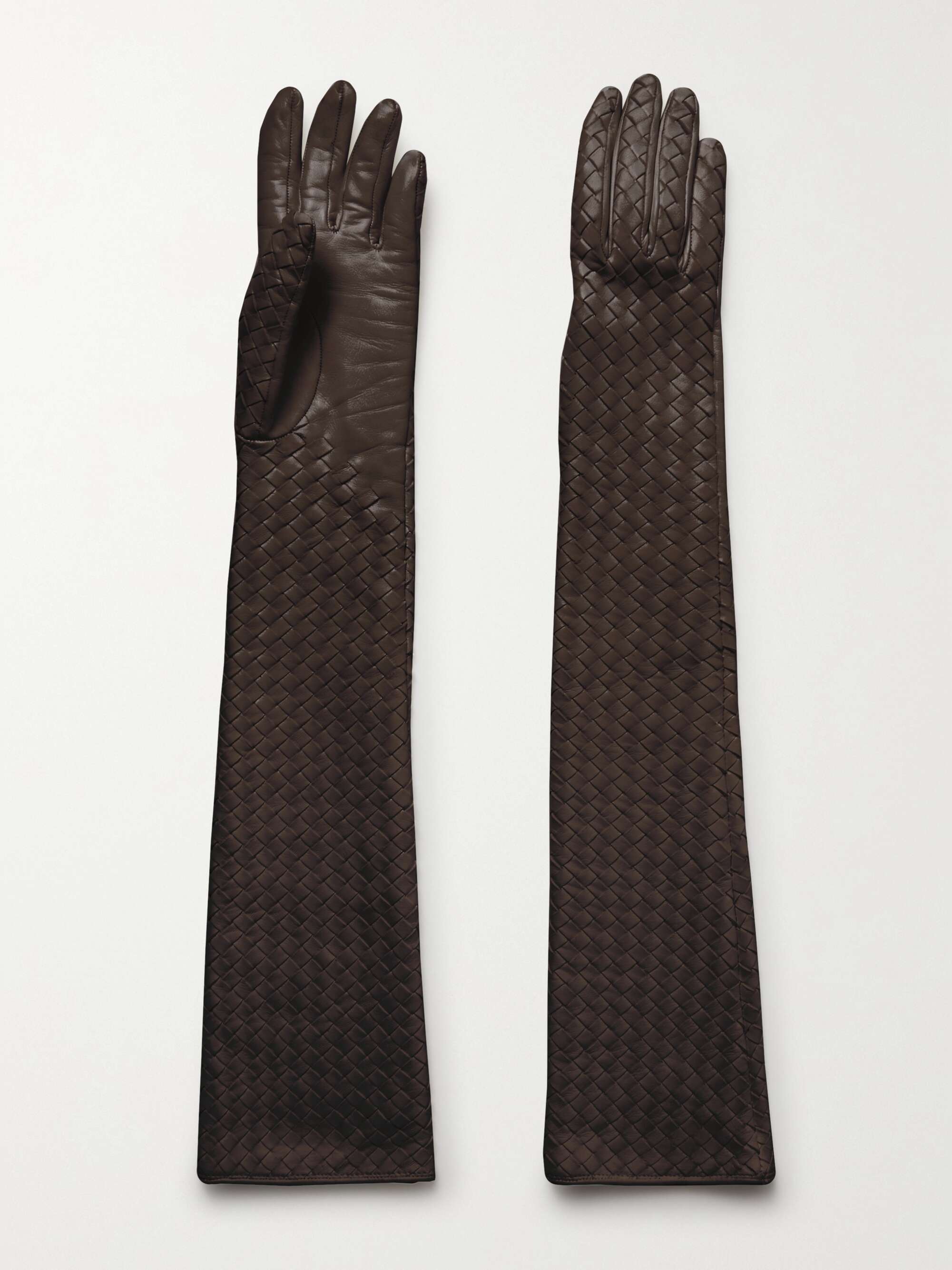 Bottega Veneta（ボッテガヴェネタ）ブラックレザー手袋 レザー手袋 グローブ ボッテガヴェネタ 手袋（ブラックイントレ