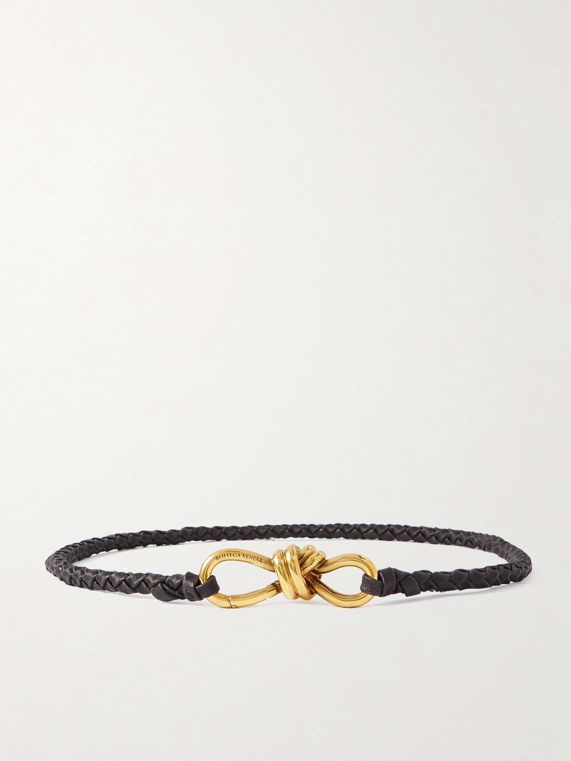 Black Knot leather cord belt, Bottega Veneta