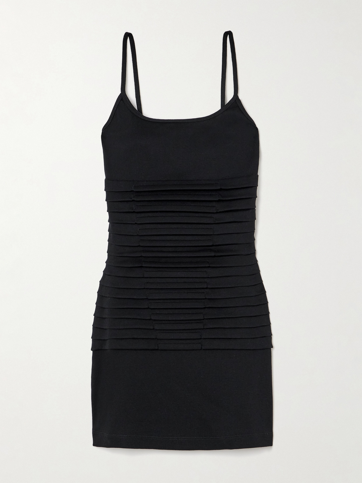 Dion Lee - Ribbed Organic Cotton-jersey Mini Dress - Black