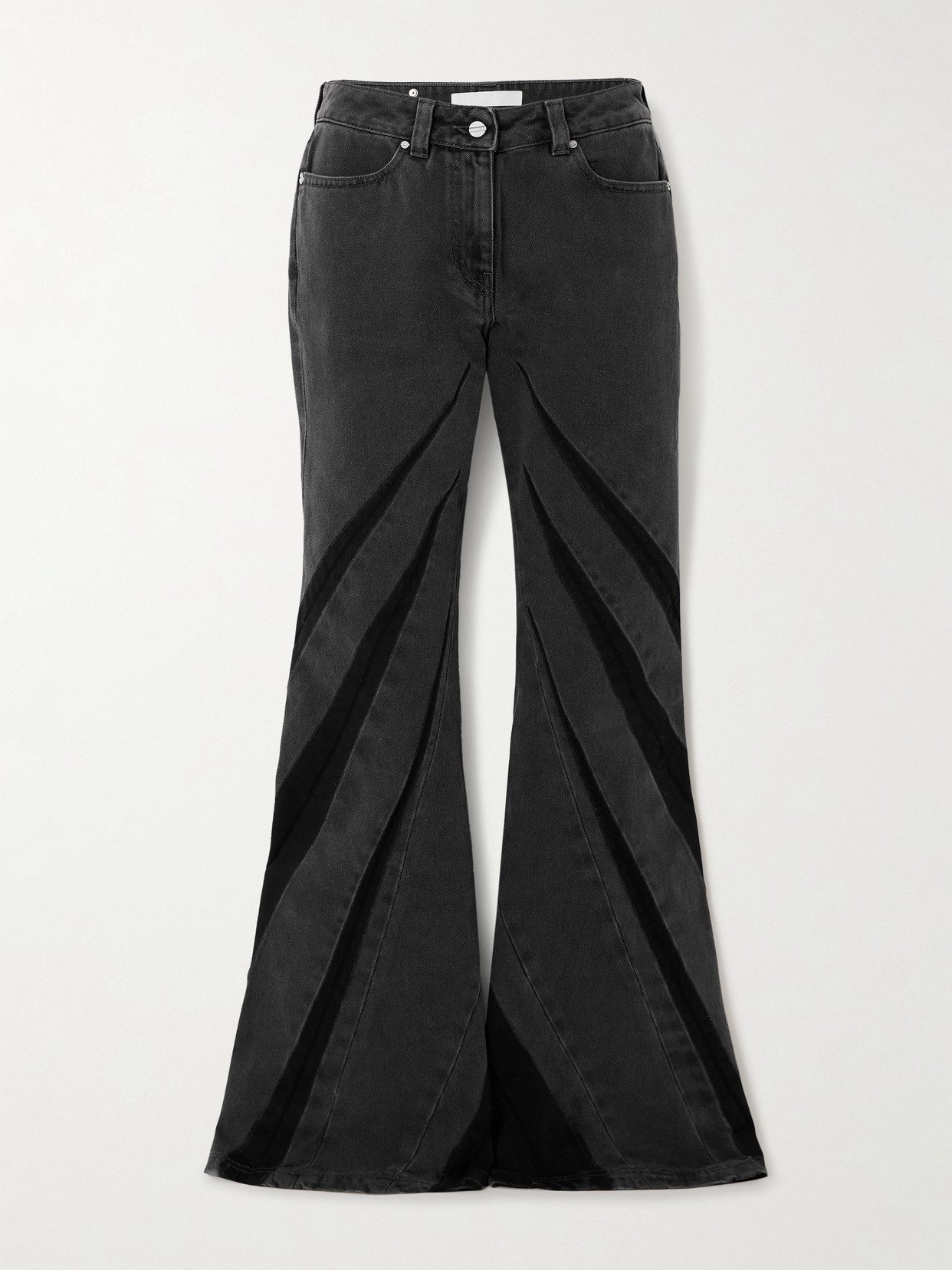 Dion Lee Paneled High-rise Flared Jeans - Black