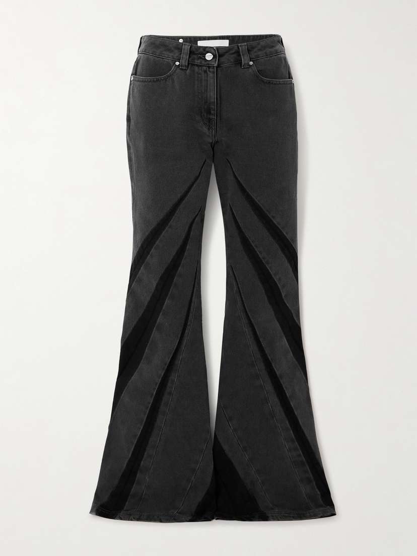 Dion Lee Paneled High-rise Flared Jeans
