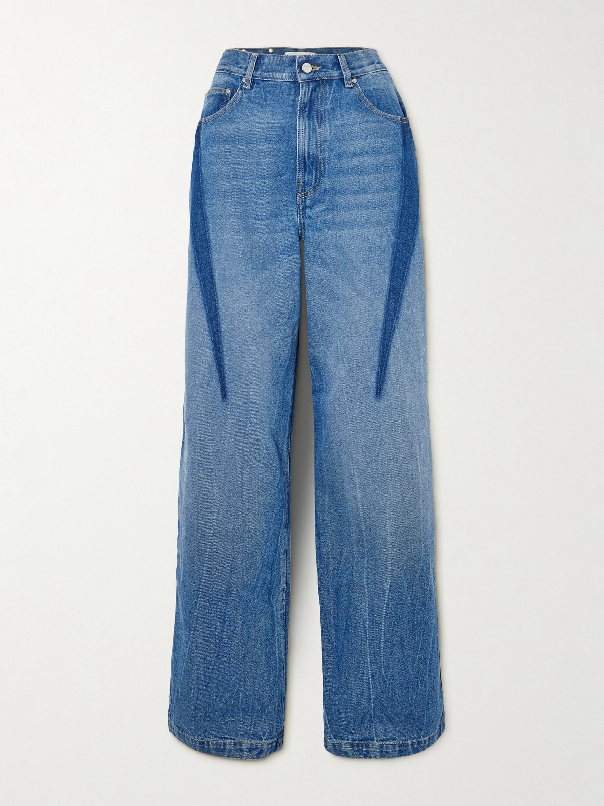 Dion Lee Paneled Boyfriend Jeans In Blue