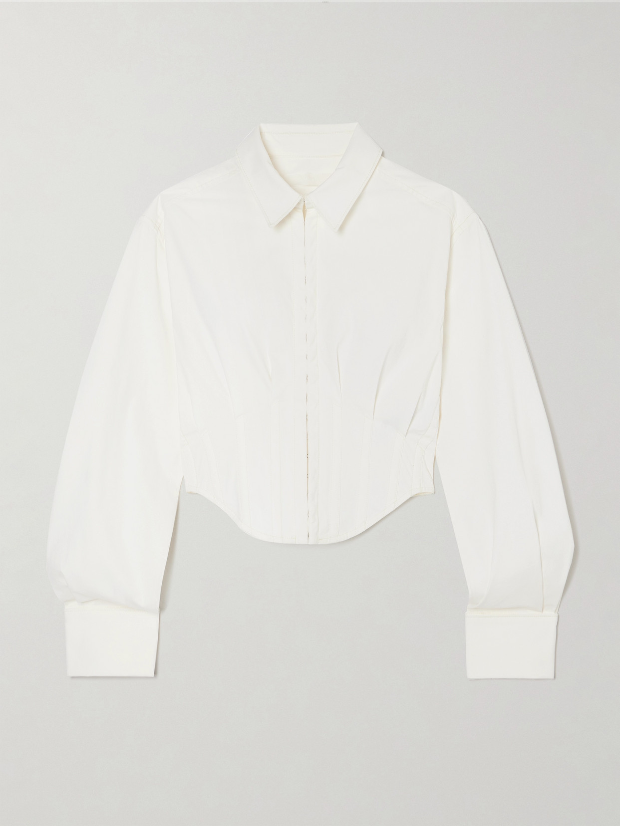 Dion Lee - Cropped Cotton-blend Poplin Shirt - White