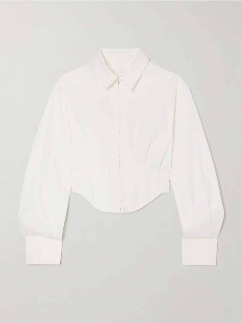 Dion Lee Cropped Cotton-blend Poplin Shirt