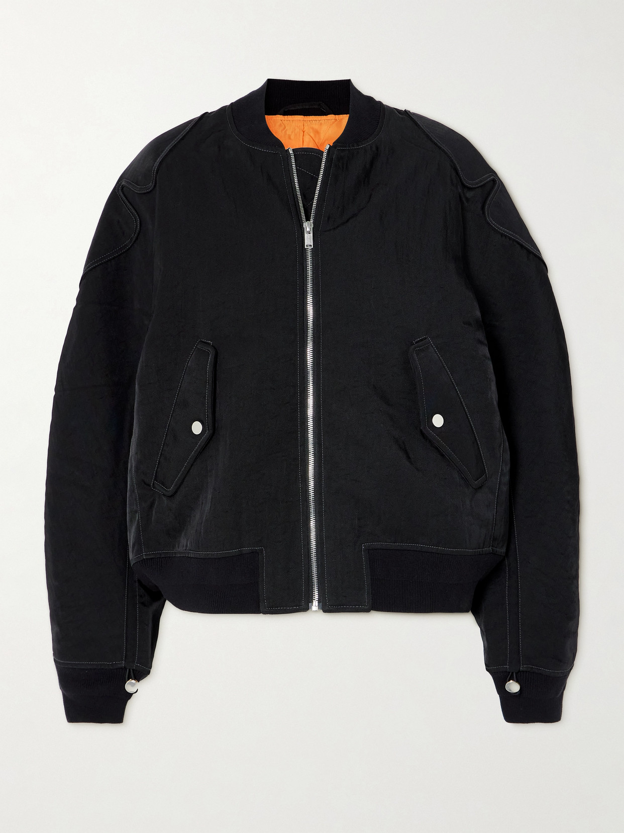 Dion Lee - Oversized Twill Bomber Jacket - Black