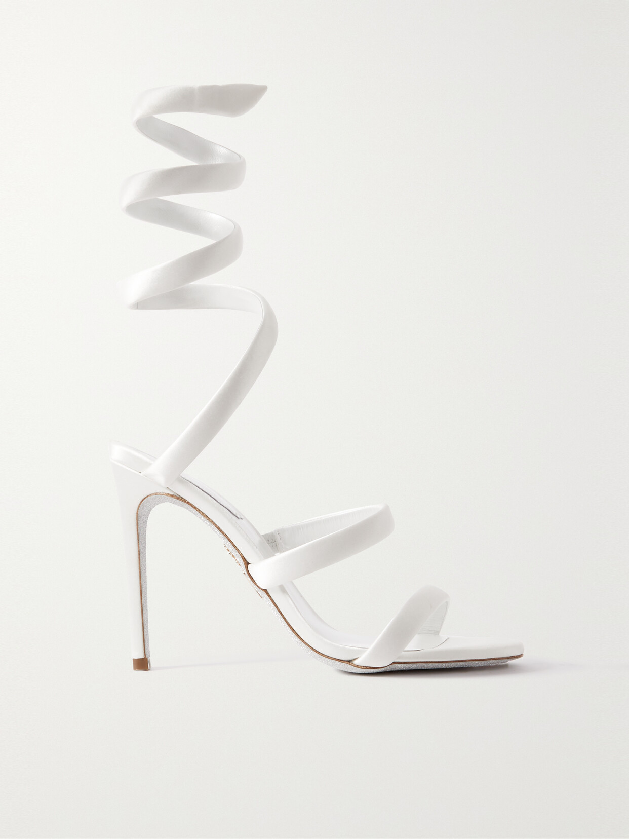 René Caovilla Cleo Satin Sandals - Ivory