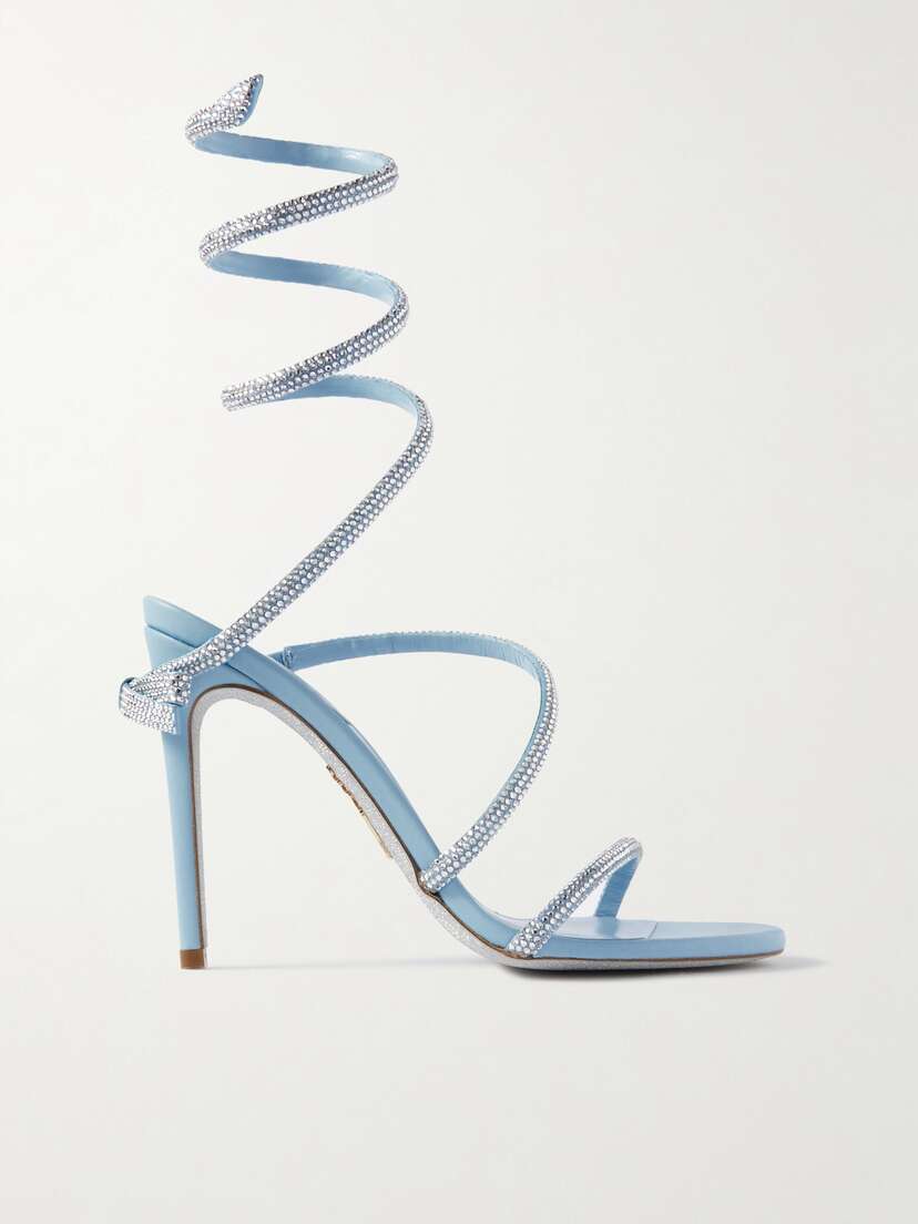 René Caovilla Cleo Crystal-embellished Satin Sandals