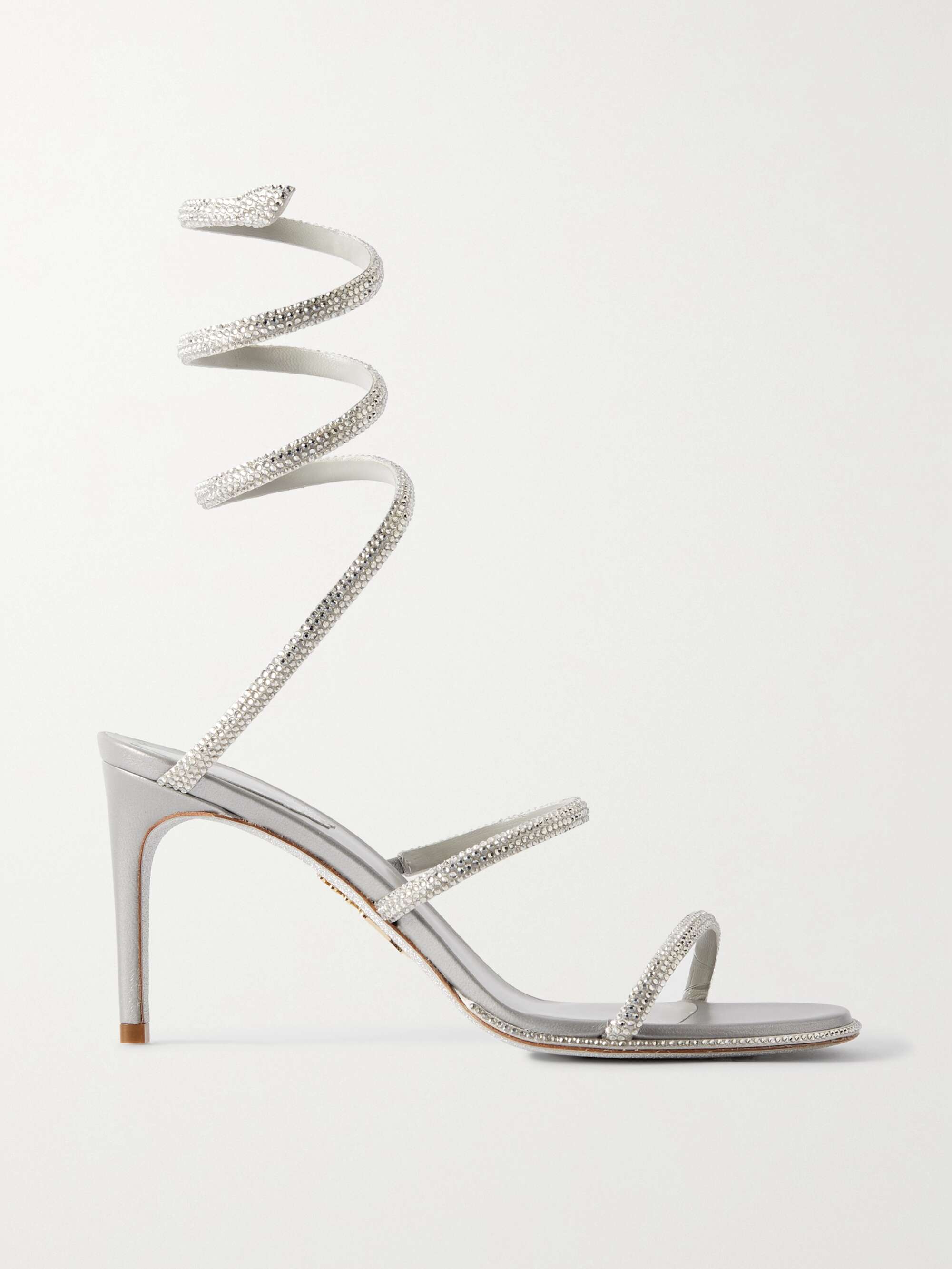 RENÉ CAOVILLA Cleo crystal-embellished satin sandals | NET-A-PORTER