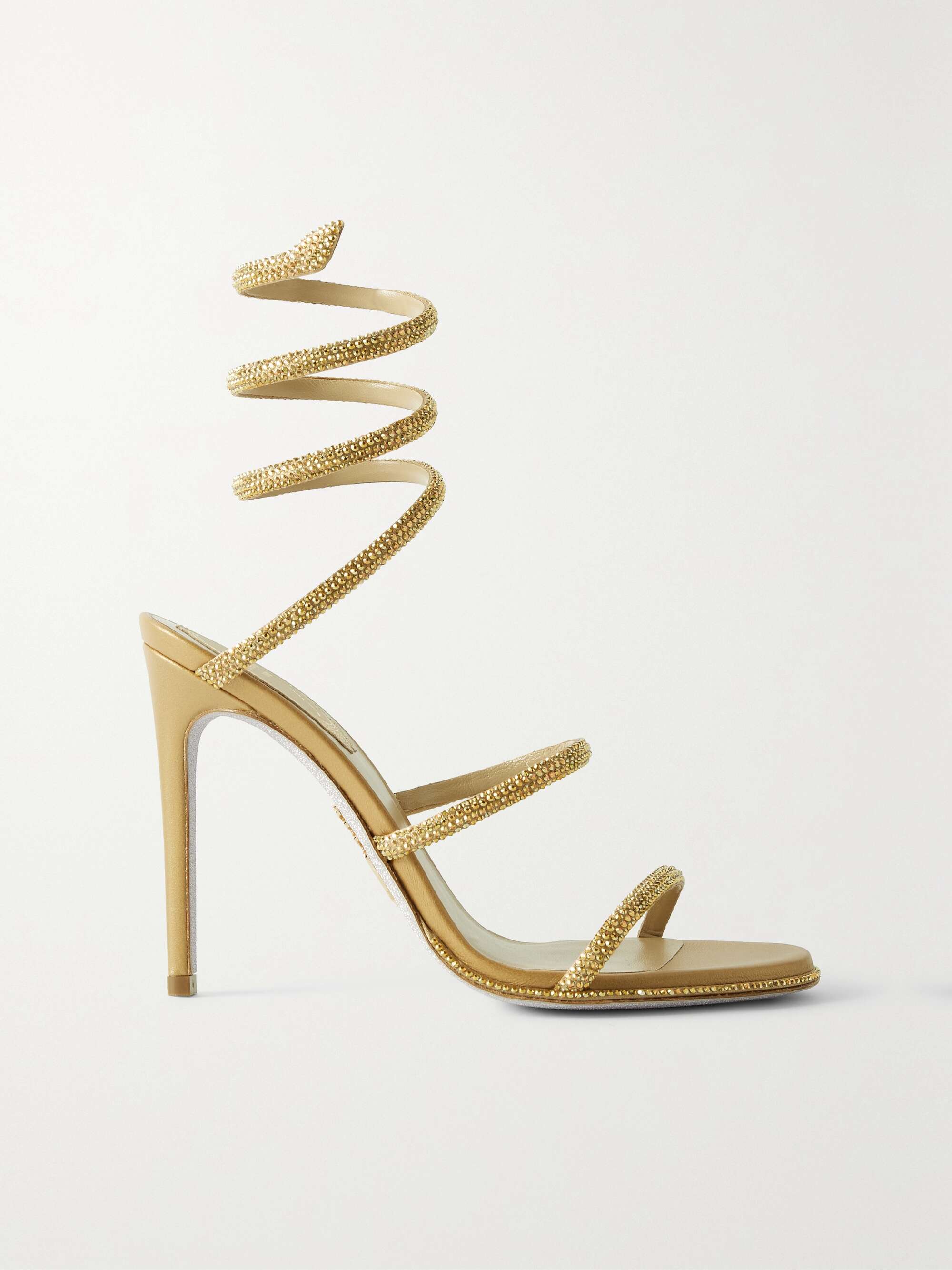 RENÉ CAOVILLA Cleo crystal-embellished satin sandals | NET-A-PORTER