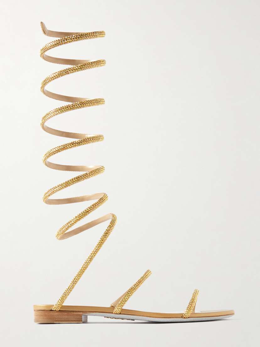 René Caovilla Supercleo Crystal-embellished Satin Sandals