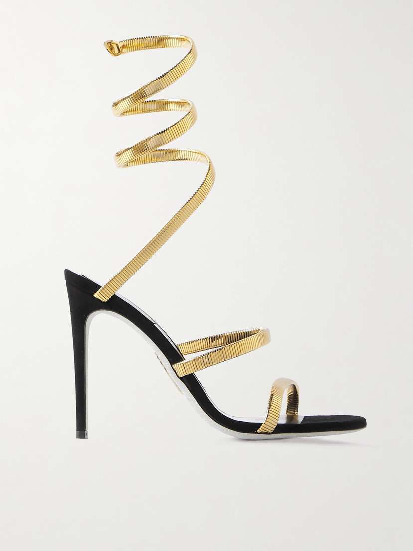 René Caovilla Omega Gold-tone Sandals