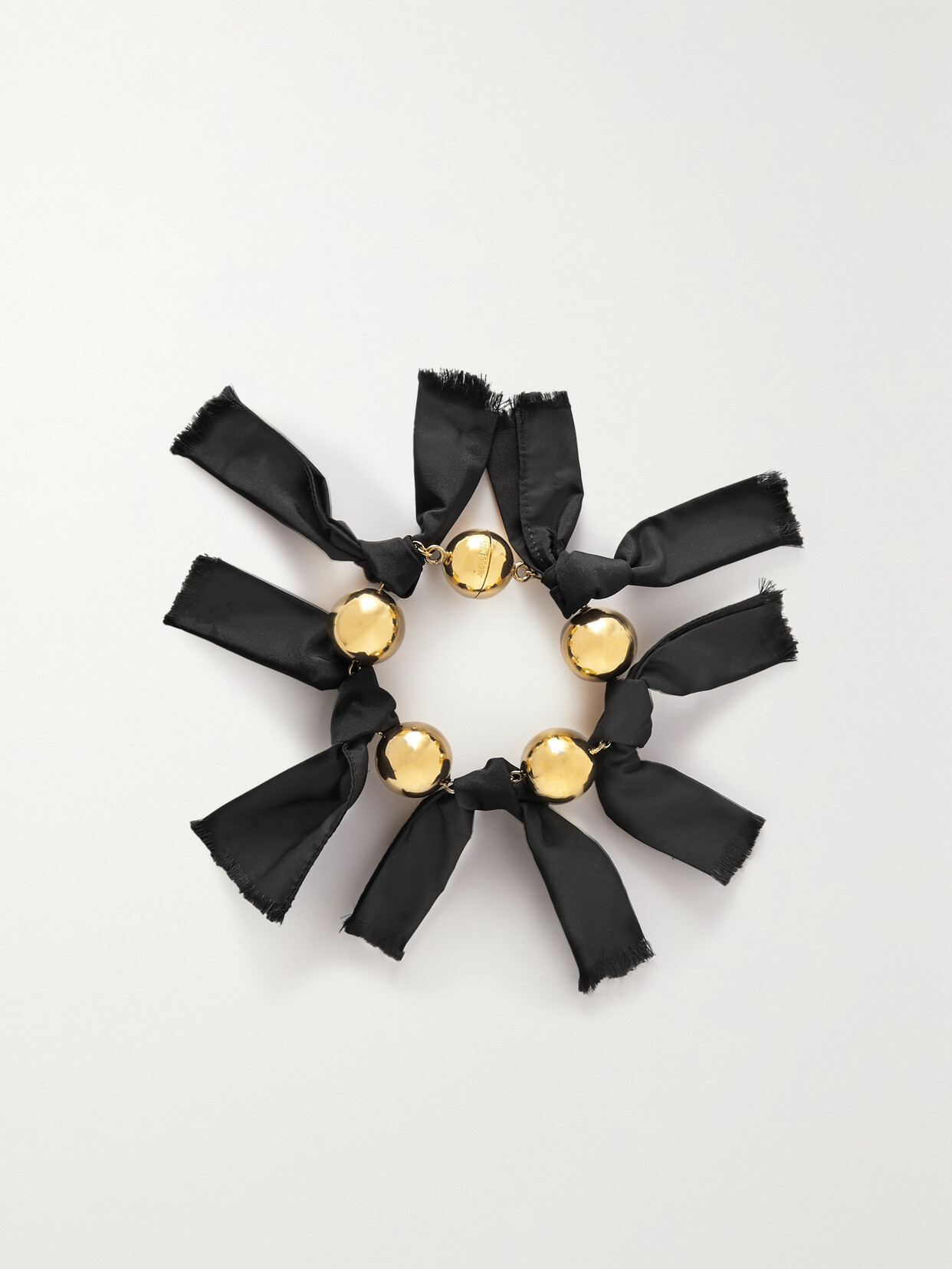 Jacquemus Gold-tone And Taffeta Choker In Black