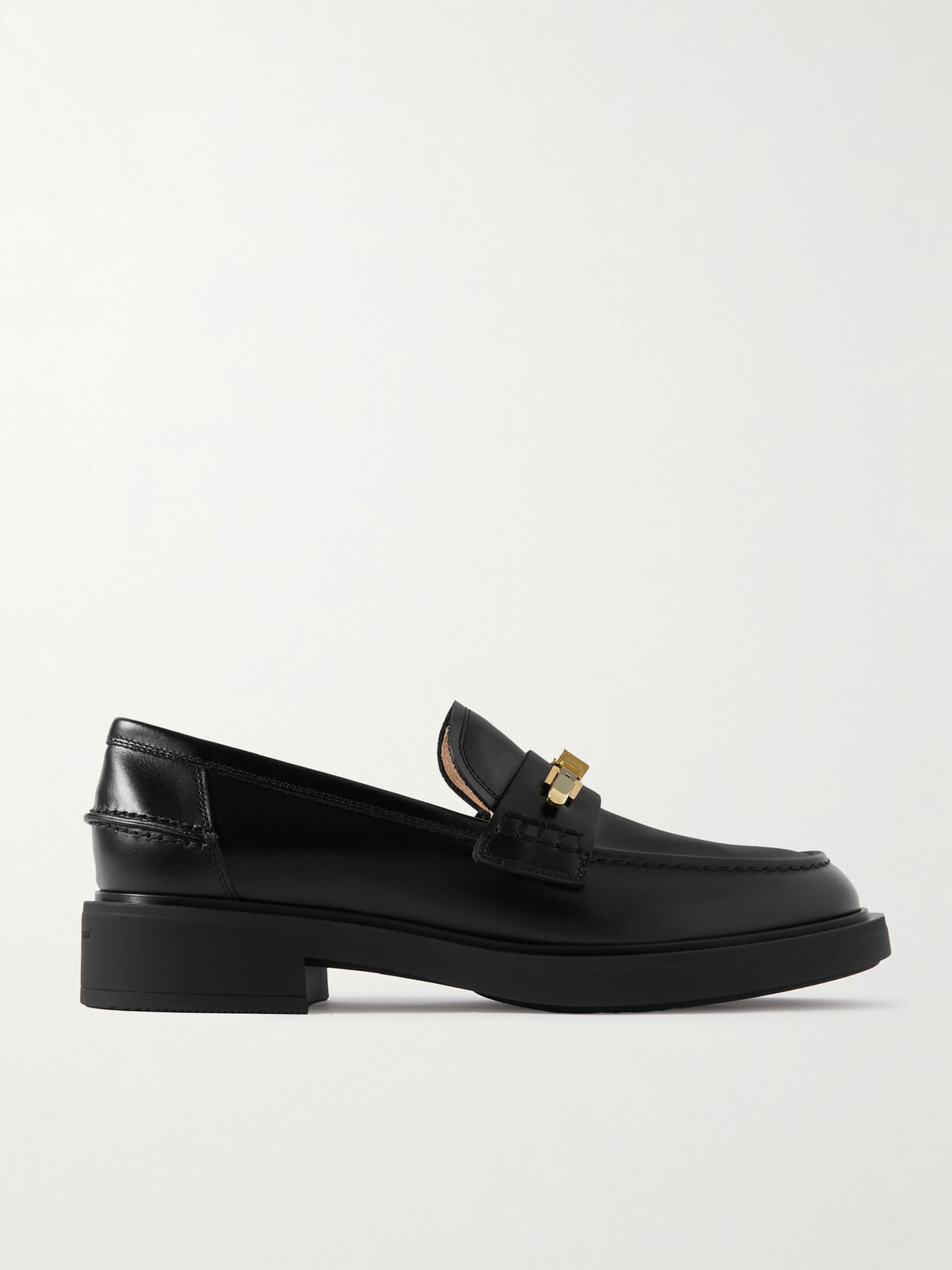 Gianvito Rossi Dover Embellished Leather Loafers In Black