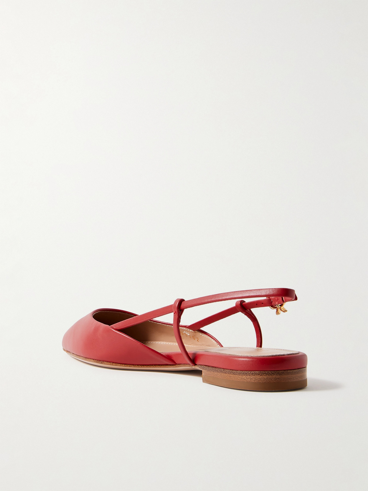 Gianvito Rossi Ascent Leather Point-toe Flats In Red