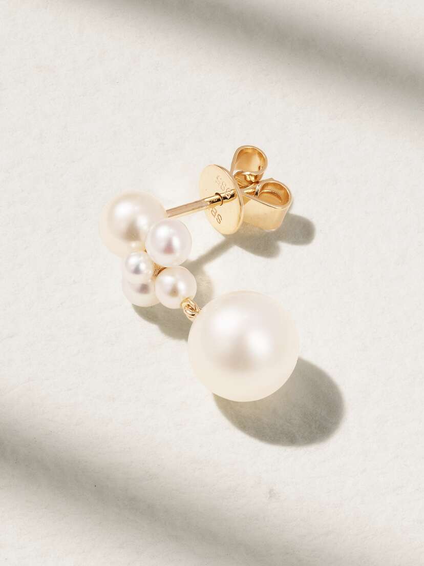 Sophie Bille Brahe Thyra 14-karat Recycled Gold Pearl Single Earring