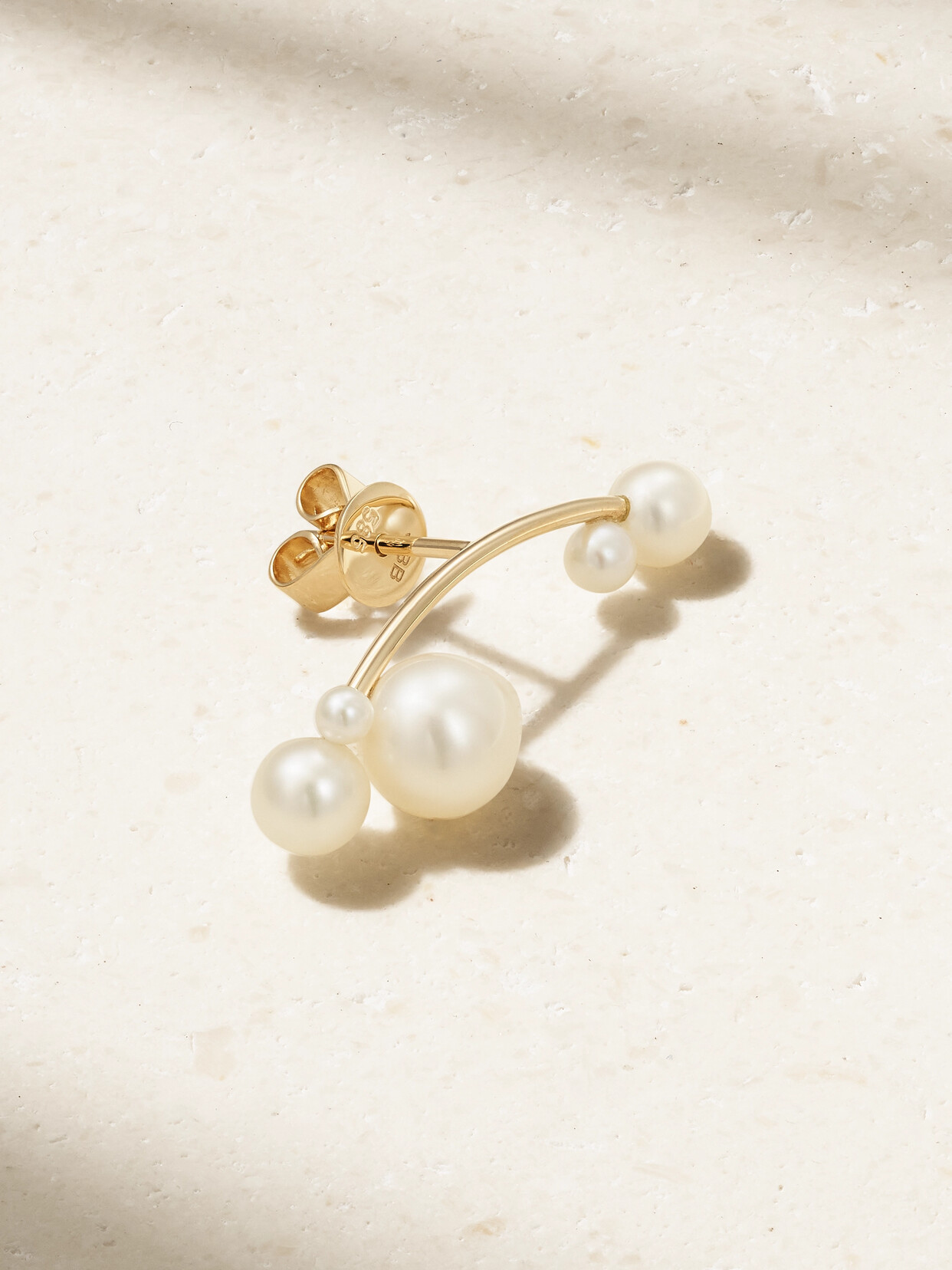 Sophie Bille Brahe Stellari 14-karat Recycled Gold Pearl Single Earring - L
