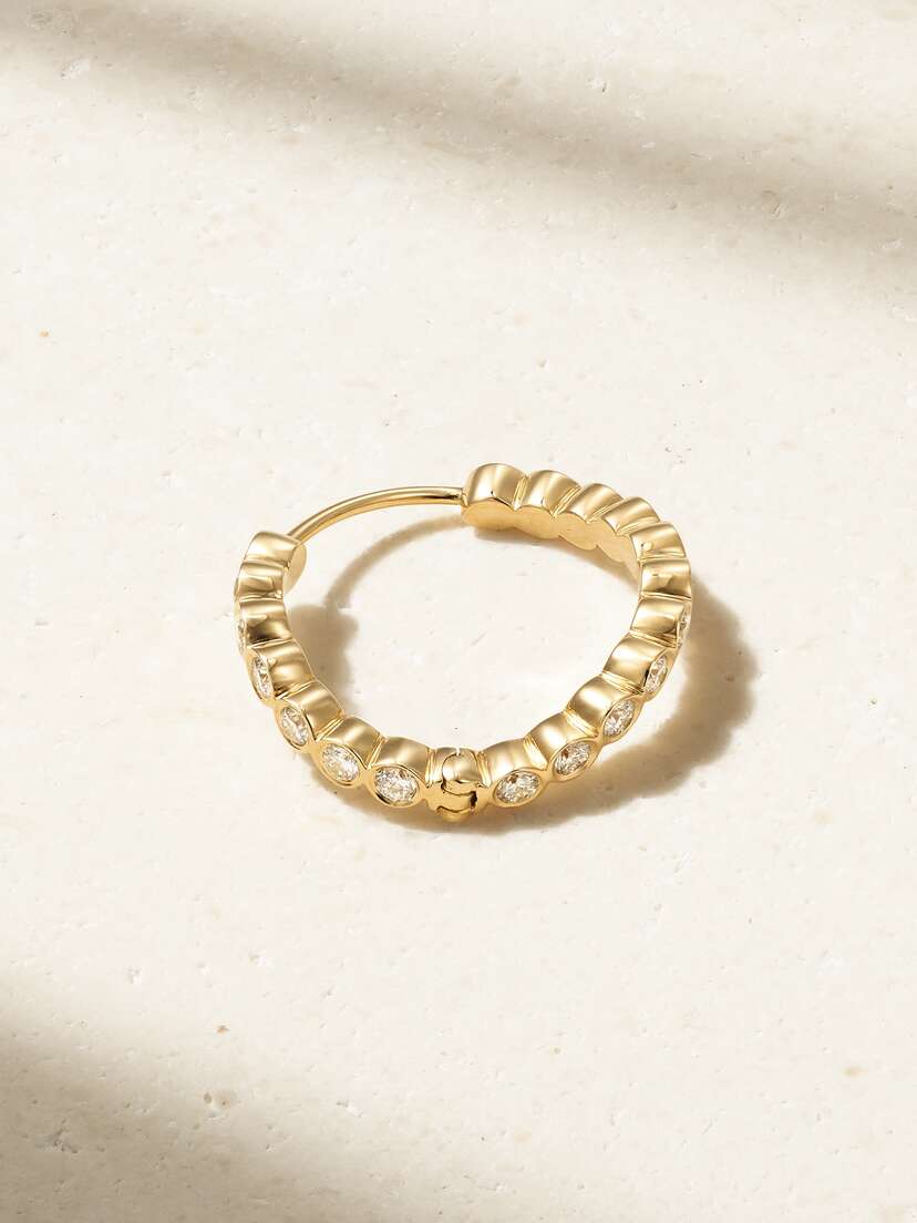 Sophie Bille Brahe Courant D'ensemble 18-karat Recycled Gold Diamond Single Hoop Earring