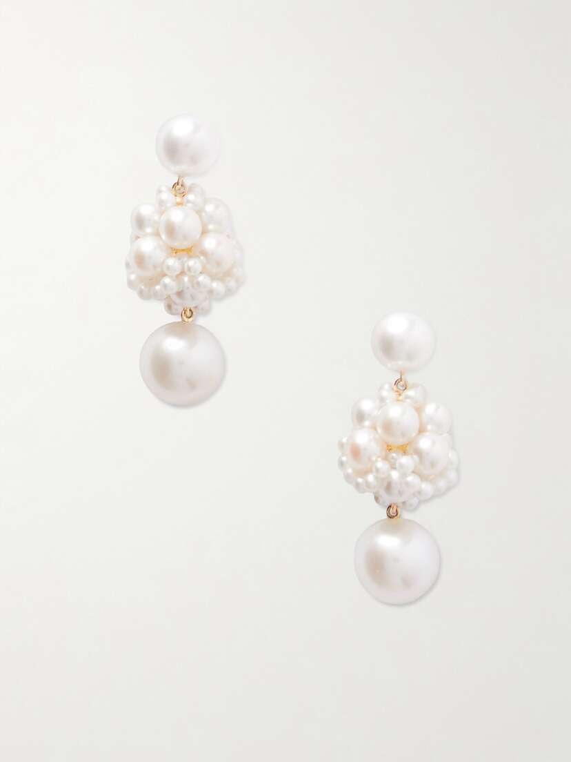 Sophie Bille Brahe Dora 14-karat Recycled Gold Pearl Earrings